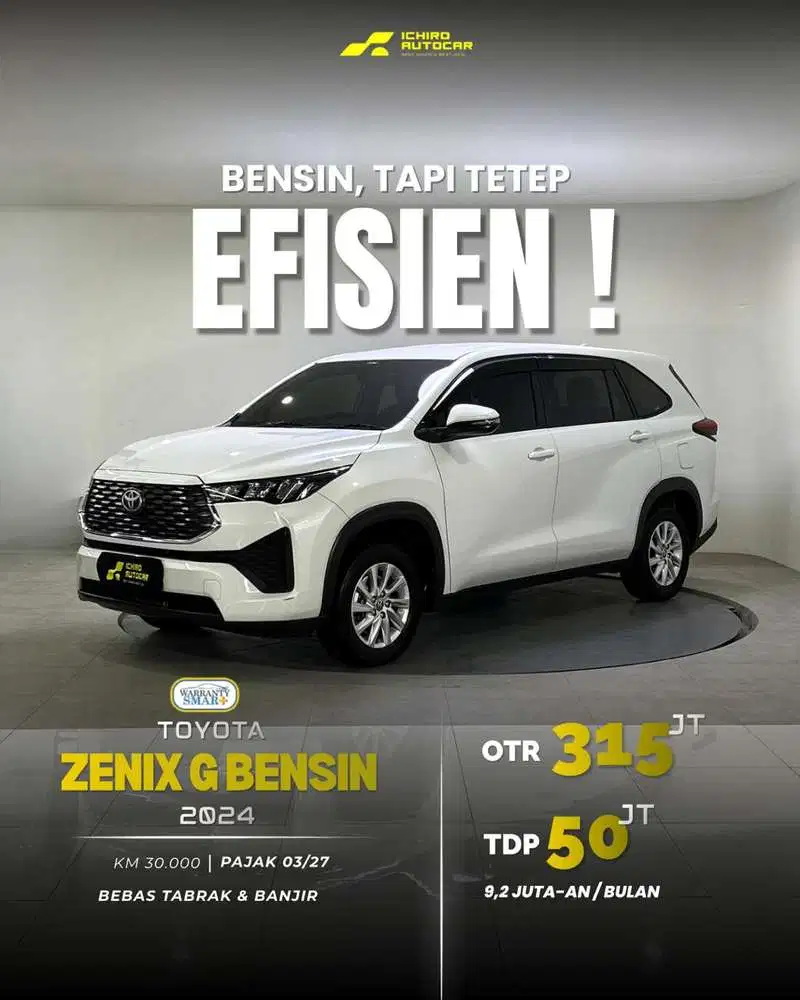 [FREE GARANSI 1TH] TOYOTA INNOVA ZENIX G BENSIN 2024
