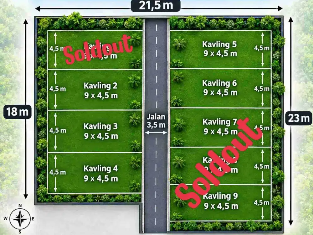 Sisa 5 Unit Tanah Kavling Pekarangan Murah siap Bangun di Mojourangagung, Wonoayu, Sda