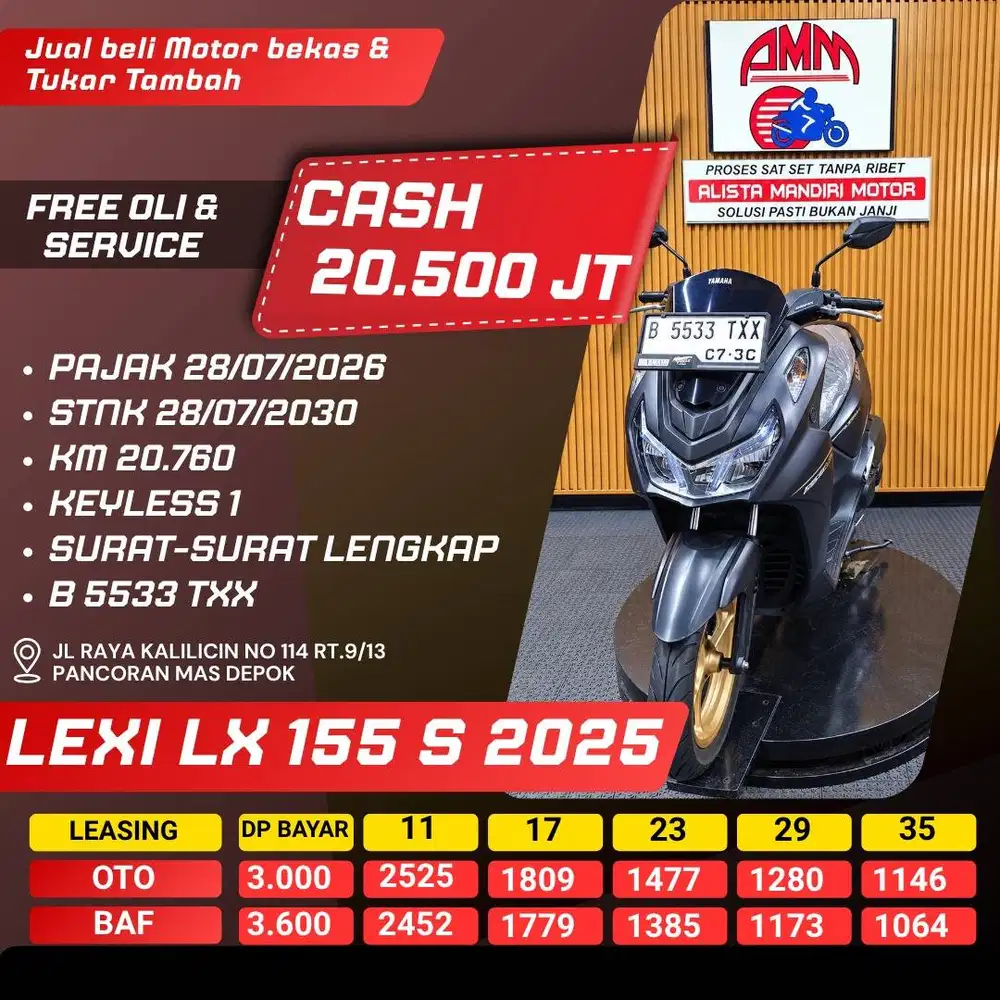 LEXI LX 155 S 2025 BISA KREDIT/TRADE IN/PAKAI CC/PAYLATER