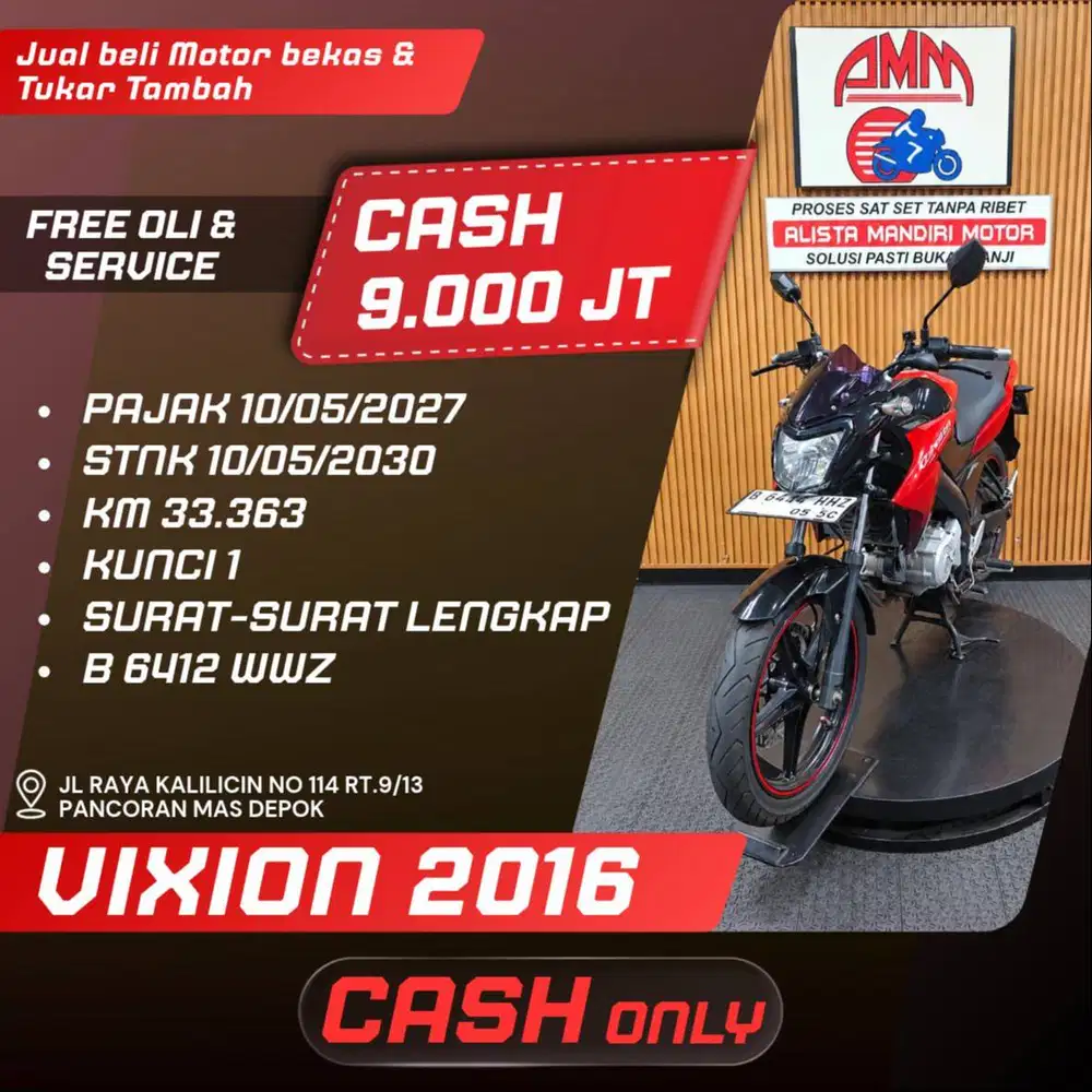 VIXION 2016 PAJAK ON FULL ORI BIS ABAYAR PAKAI CC / PAYLATER