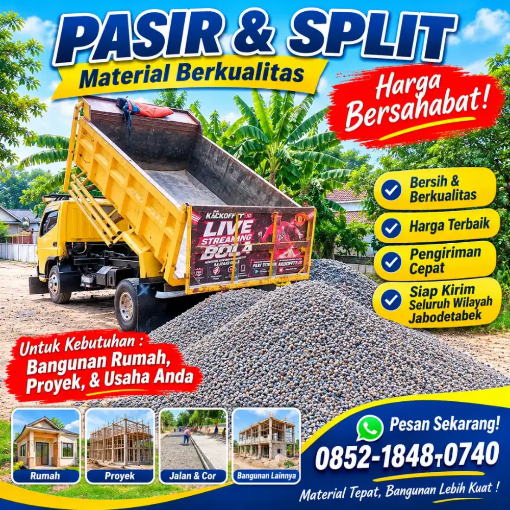 Pasir Cor dan Batu Split Siap Antar jabodetabek