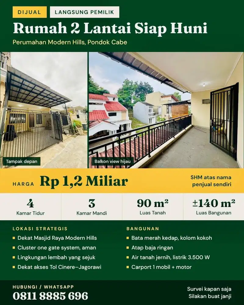 Jual Cepat Rumah Modern Hill