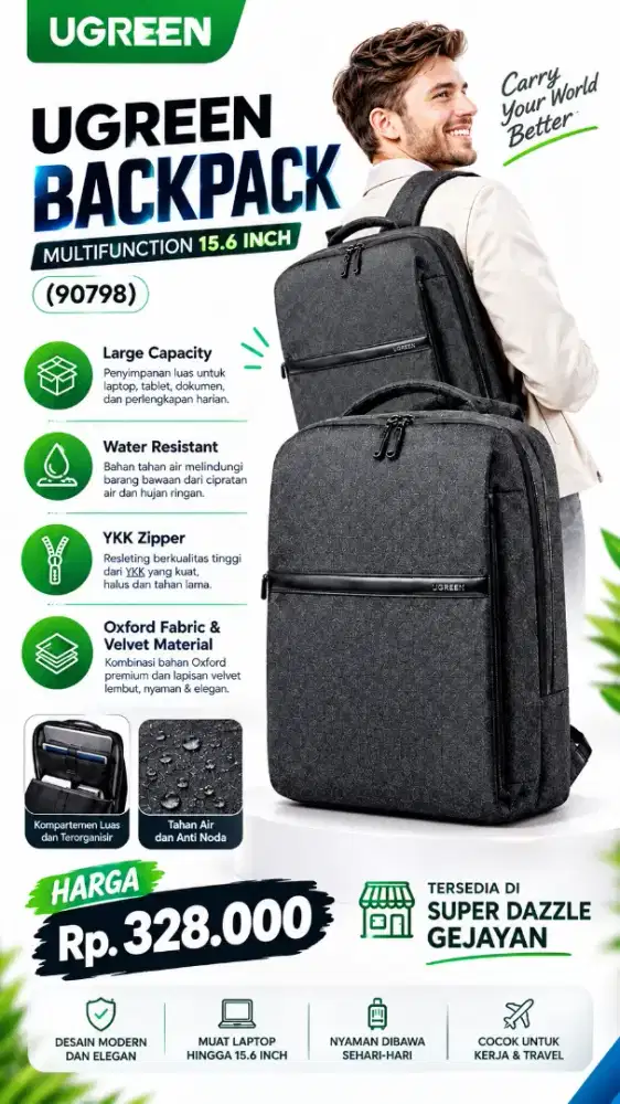 UGREEN BACKPACK MULTIFUNCTION 15.6INCH (90798)