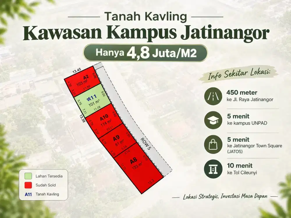 Tanah Murah di Jatinangor, Dekat UNPAD - Cocok Untuk Kost