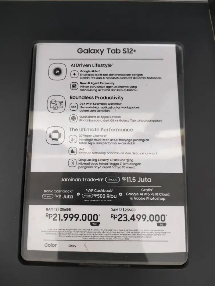 Cicilan tab samsung s12+ dp 0%