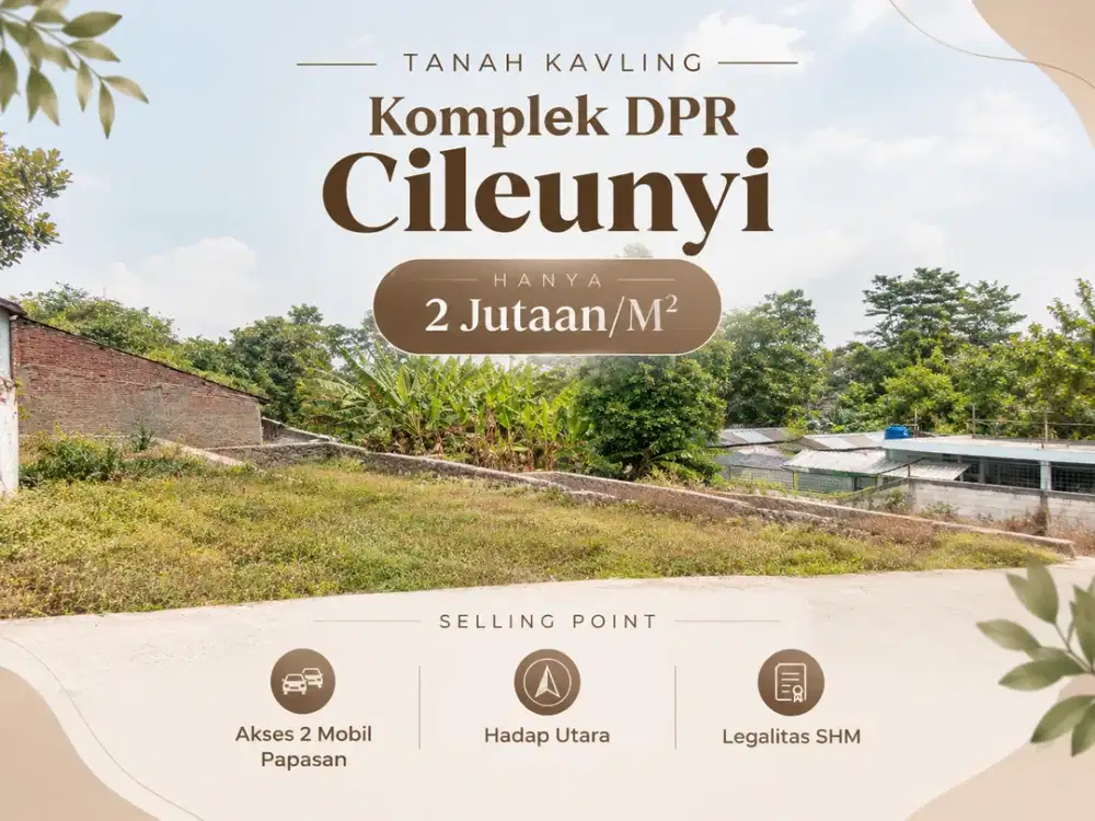 Tanah Komplek Dpr Cileunyi, Luas 164 M² - Legalitas SHM