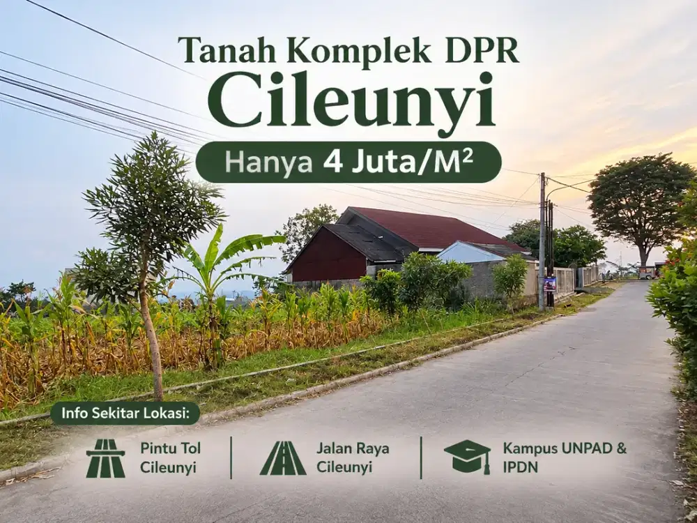 Dijual Tanah Posisi Hook, Dekat Jalan Raya Cileunyi