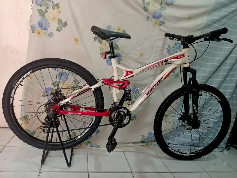 Sepeda MTB PASIFIC,Fullsus,Frame Alloy,Ban baru,Normal,Siap gowes,BU