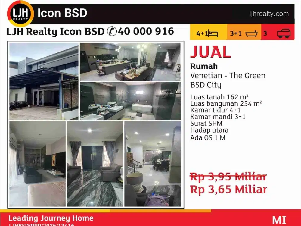 Di Jual Rumah Hunian Venetian The Green BSD City
