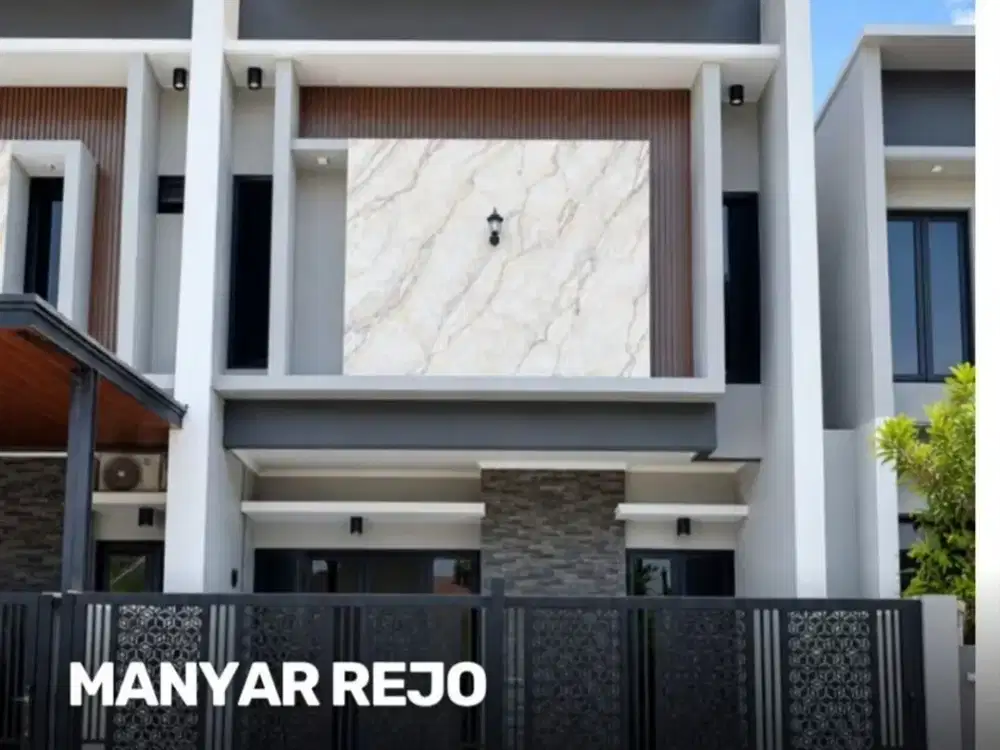 Rumah Manyar Rejo NEW MINIMALIS ROW 3.5 MOBIL carport 2 Tandon atas bawah