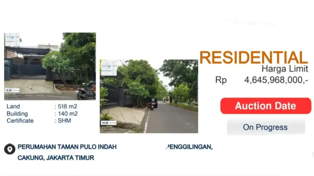 Dijual Rumah 1 Lantai Taman Pulo Indah