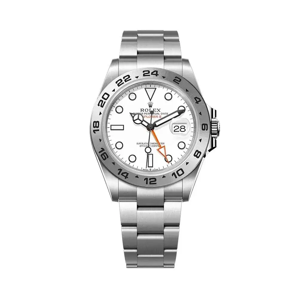 Rolex New Explorer II GMT White Polar Dial 42m