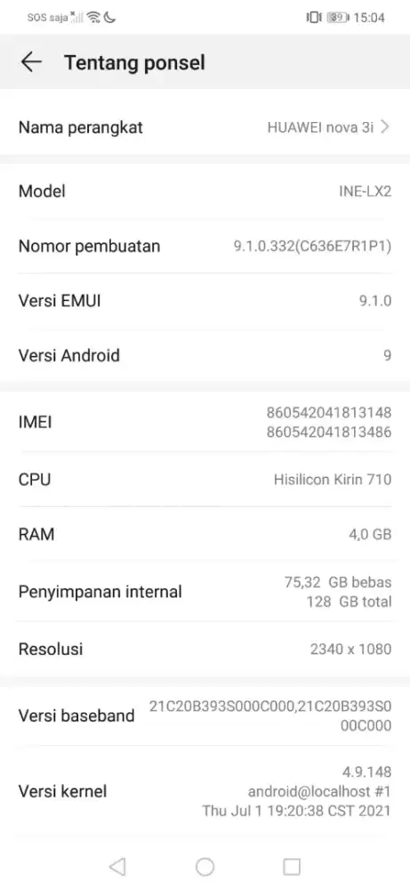 Huawei Nova 30i ram 4/128