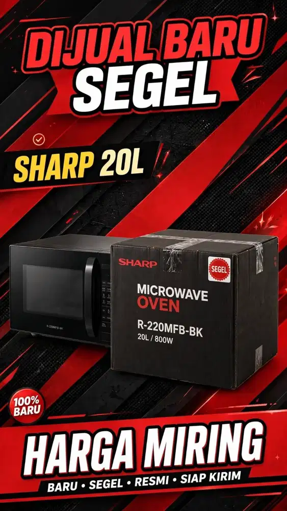 BU Cepat - Microwave SHARP R-220MFB-BK 20L BARU SEGEL