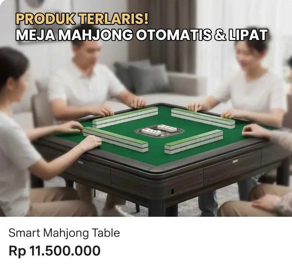Meja Mahjong Otomatis & Lipat | BRAND NEW < BARU >