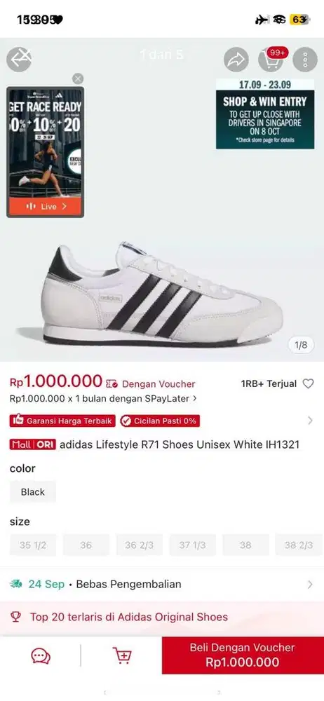 Sepatu Adidas bekas ori