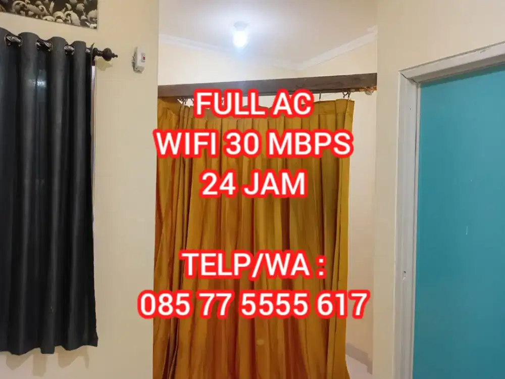 Kontrakan Bulanan Full AC Full Wifi 30mbps Satu Kamar Di Lantai 2