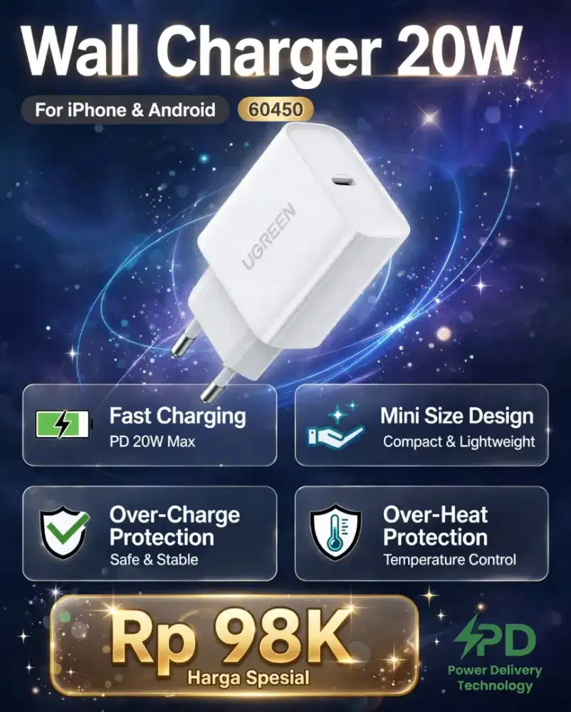 Adaptor charger 20W USB-C UGREEN