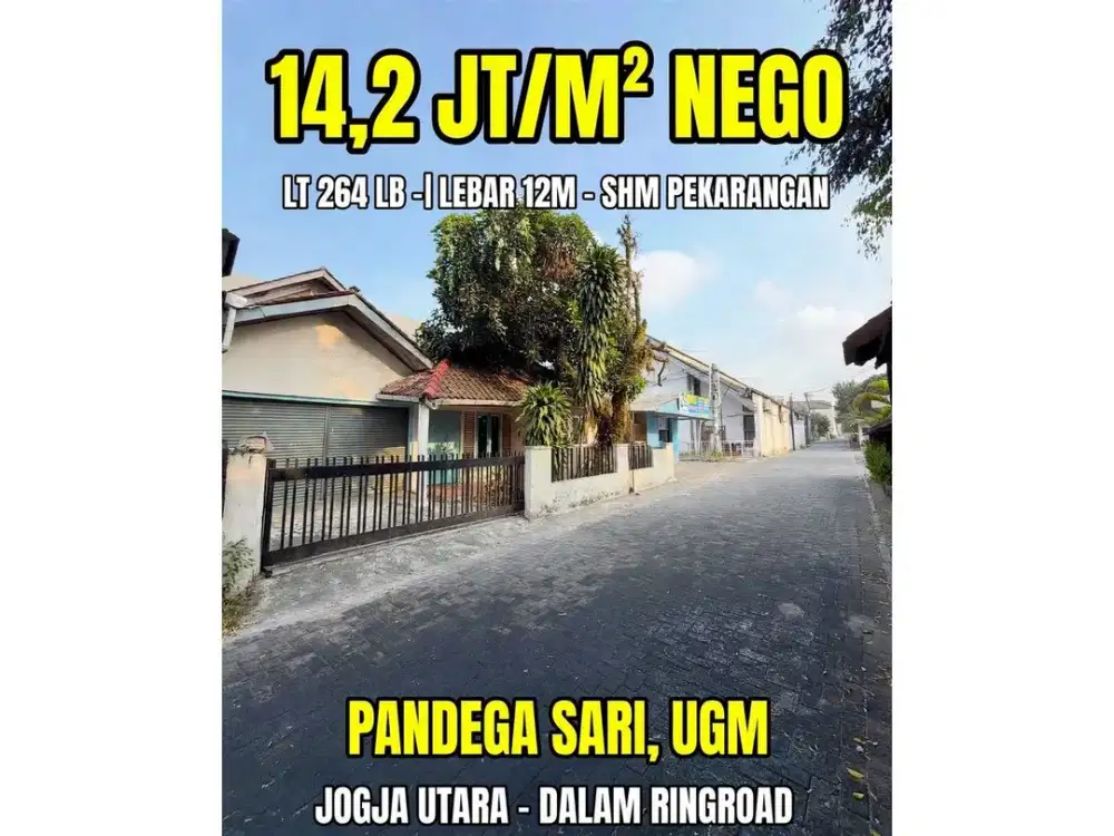 Dijual Tanah Pekarangan Premium Pandega Sari pogung Dekat UGM UNY - Cocok Rumah Mewah, Kos Eksklusif, Homestay