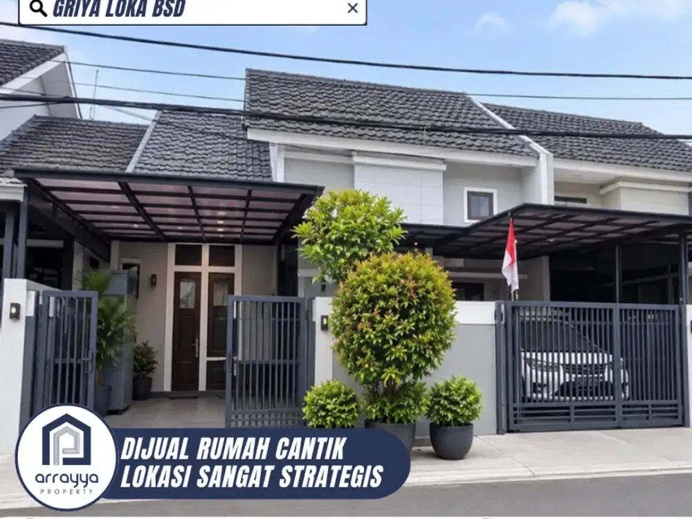 DIJUAL RUMAH CANTIK LINGKUNGAN ASRI SIAP HUNI DI GRIYA LOKA BSD (ARB04)