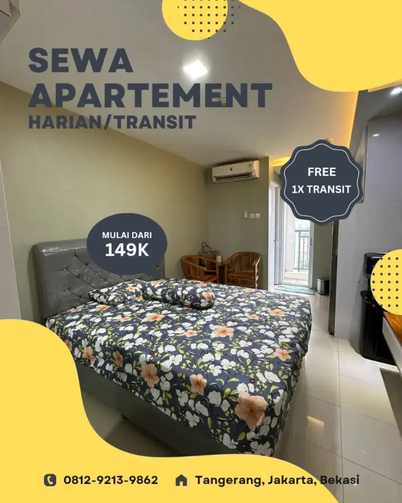 Sewa apartment harian/transit green Pramuka termurah