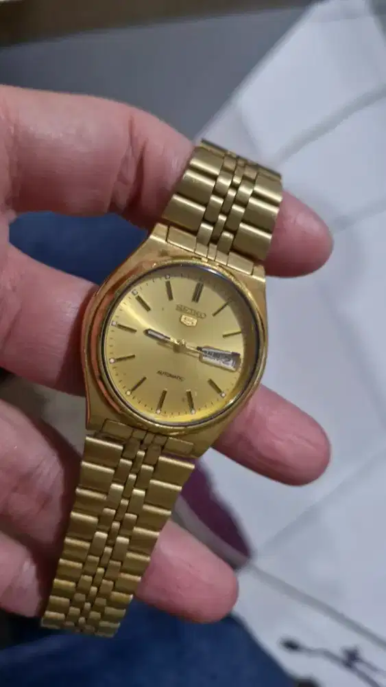 Jam tangan Seiko 5 Gold vintage edition good condition ORI MURAH