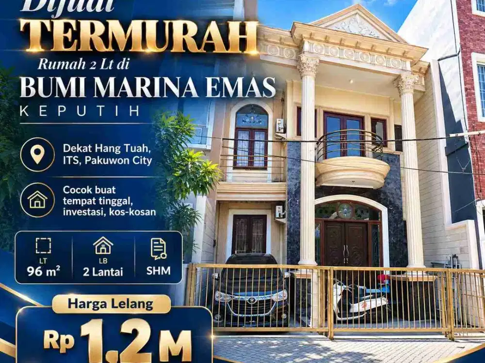 Jual lelang bumi marina mas dekat it's keputih hang tuah