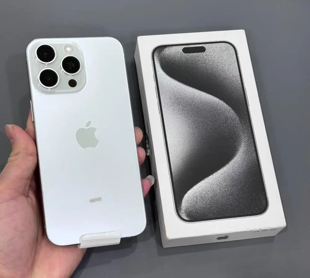 iPhone 15 Pro Max 256GB White Titanium Resmi iBox