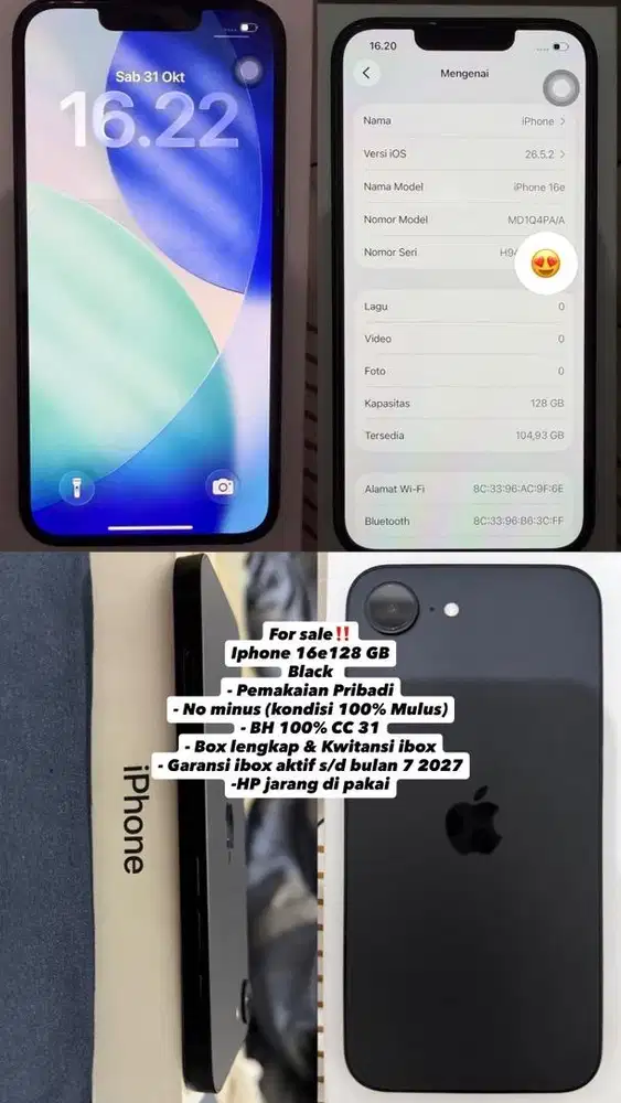 Iphone 16 e 128GB ibox