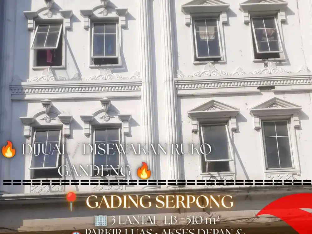 Ruko Gandeng PDA 8 & 9 Dijual / Disewakan – Boulevard Raya Gading Serpong