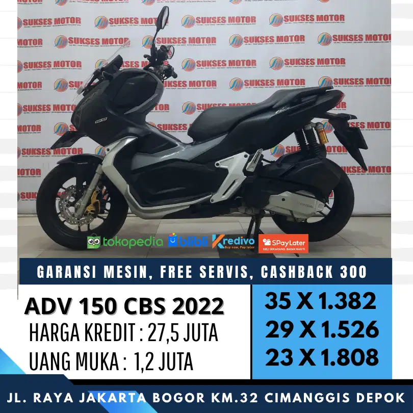 HONDA ADV 150 CBS 2022 CASH KREDIT CASHBACK 300 UNIT BERGARANSI