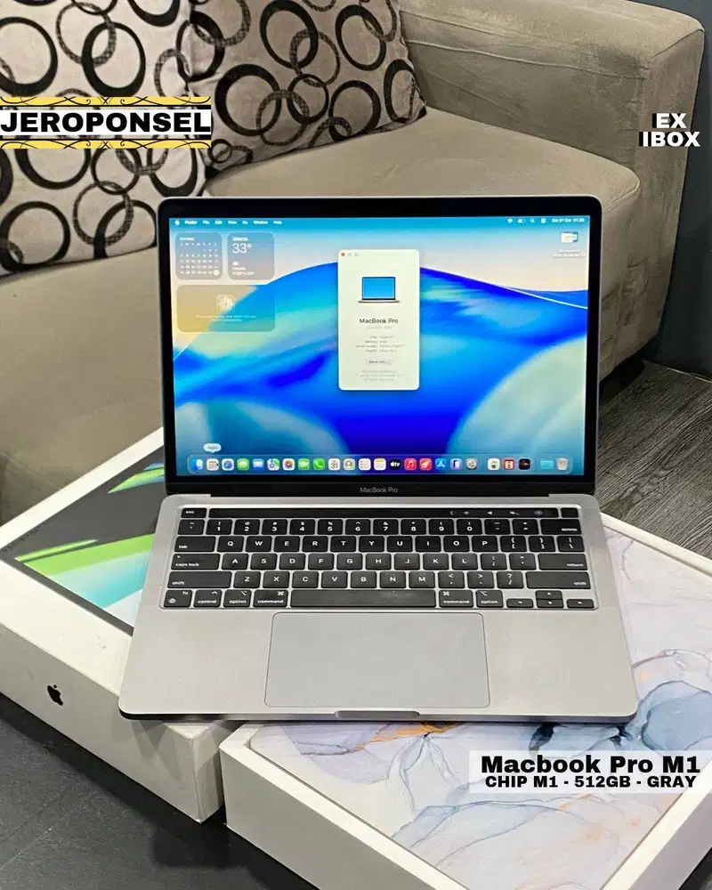 MACBOOK PRO M1 512GB GRAY EX IBOX MULUS BH 88% FULL SET GARANSI