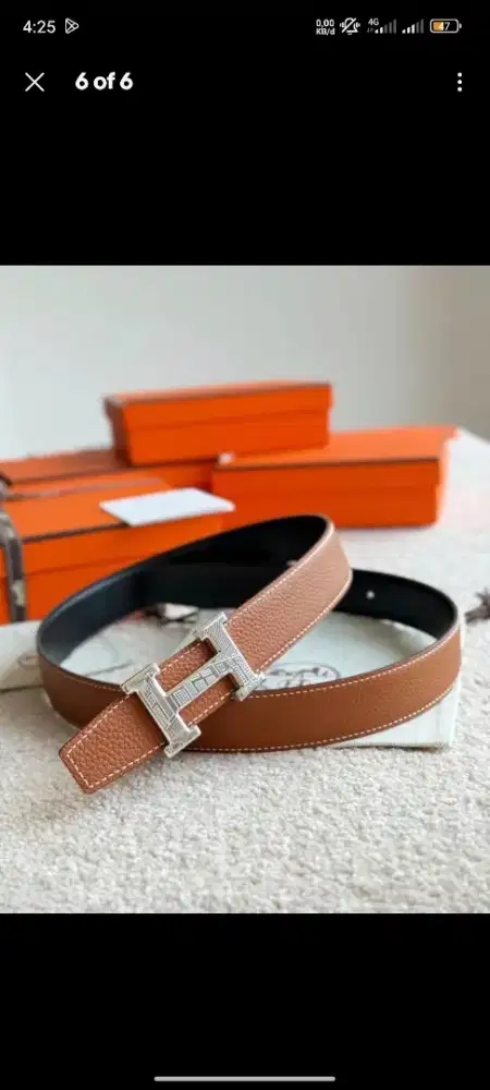 Hermés Silver H Reversible Brown & Black.