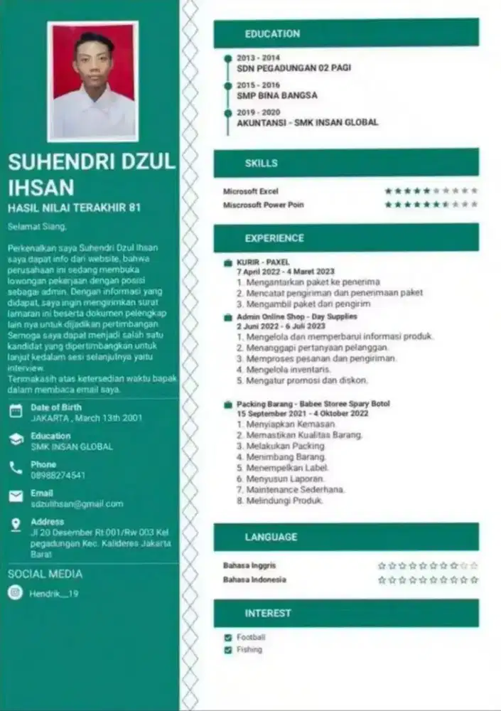 Saya sedang mencari pekerjaan