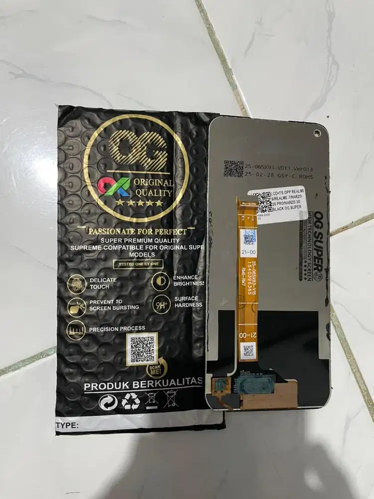 LCD Bekas Realme 6 / 7 / Narzo (Merk OG - Normal, Bonus Casing)
