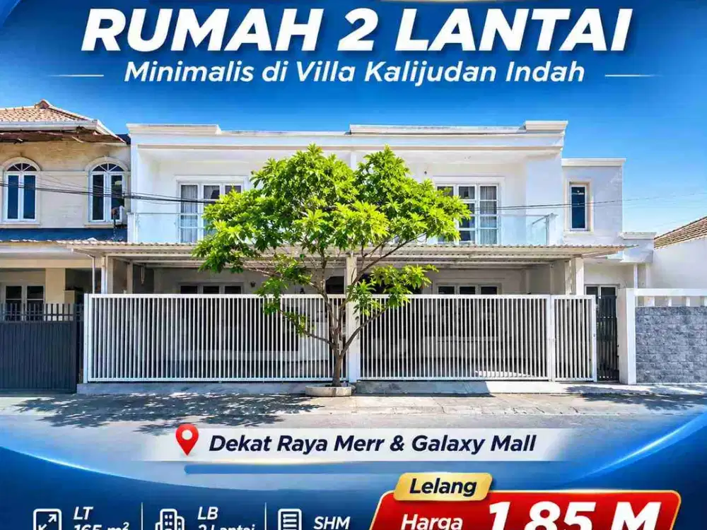 Dijual Murah Lelang Rumah 2lt Minimalis di Villa Kalijudan Indah