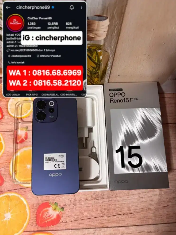 Jual HP likenew Oppo Reno 15F 5G 12/256 istimewa grns sept 2027