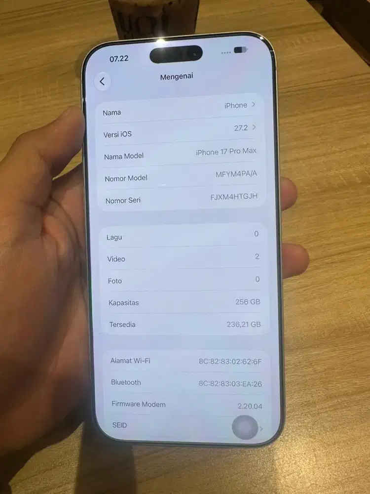 jual iphone 17 promax 256 pemakaian 1 bulan + temple glass