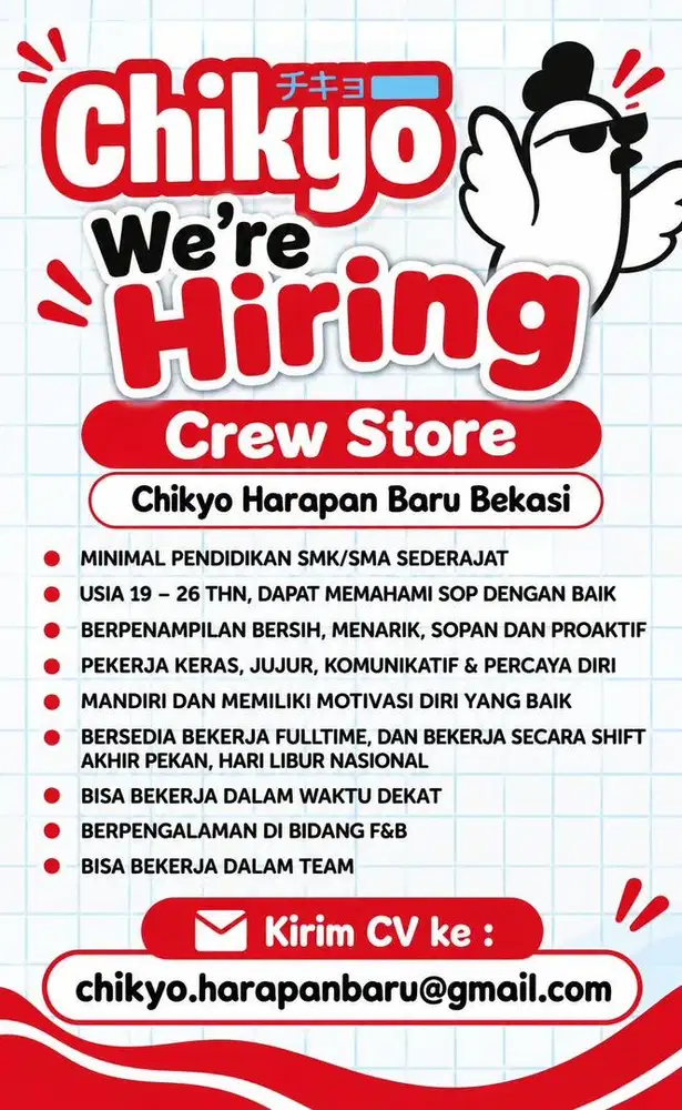 Lowongan kerja Chikyo Harapan Baru