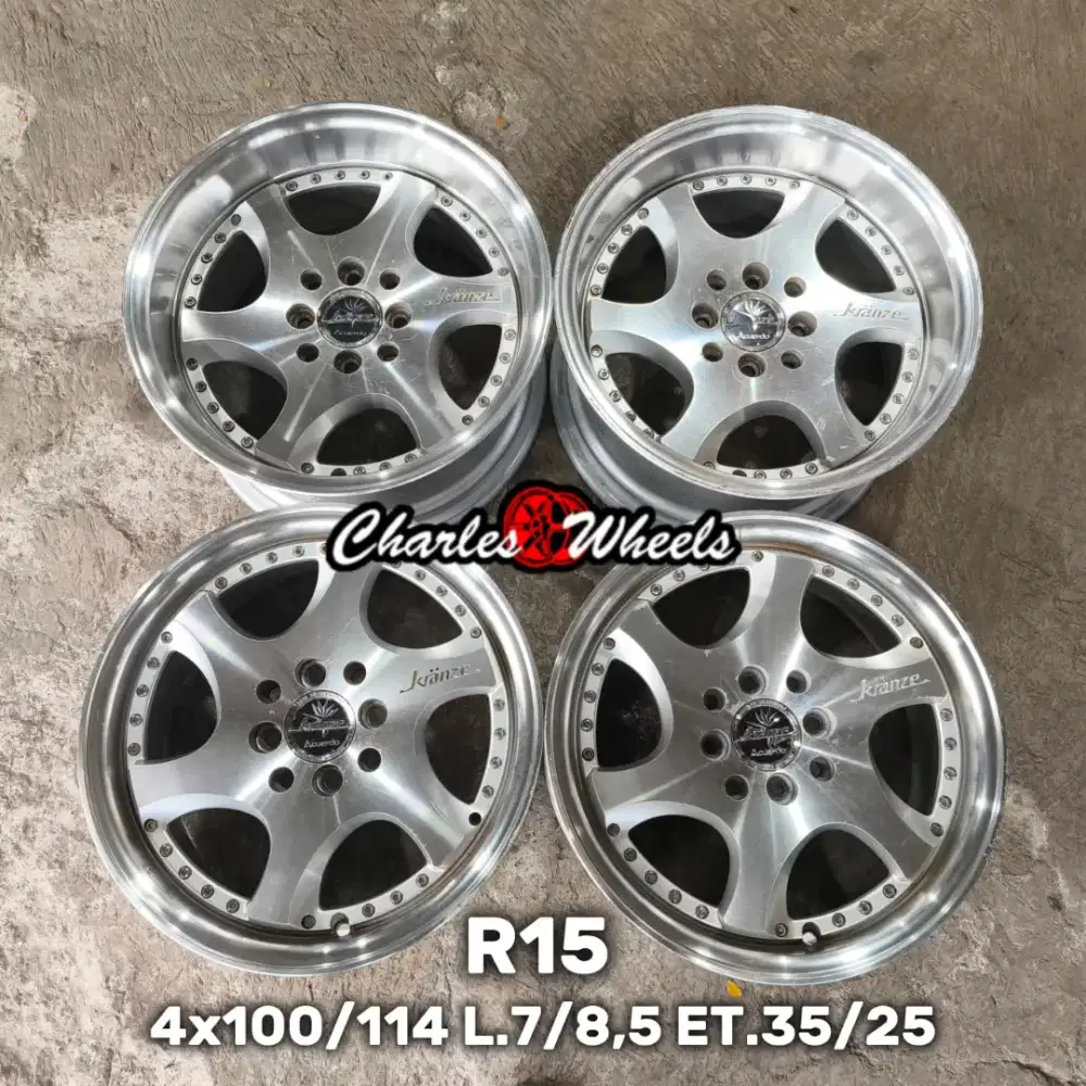 Jual velg krannnzeee r15 4x100 4x114,3 avanza xenia vios yaris dll