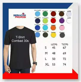 Kaos polos combad 30s S M L XL