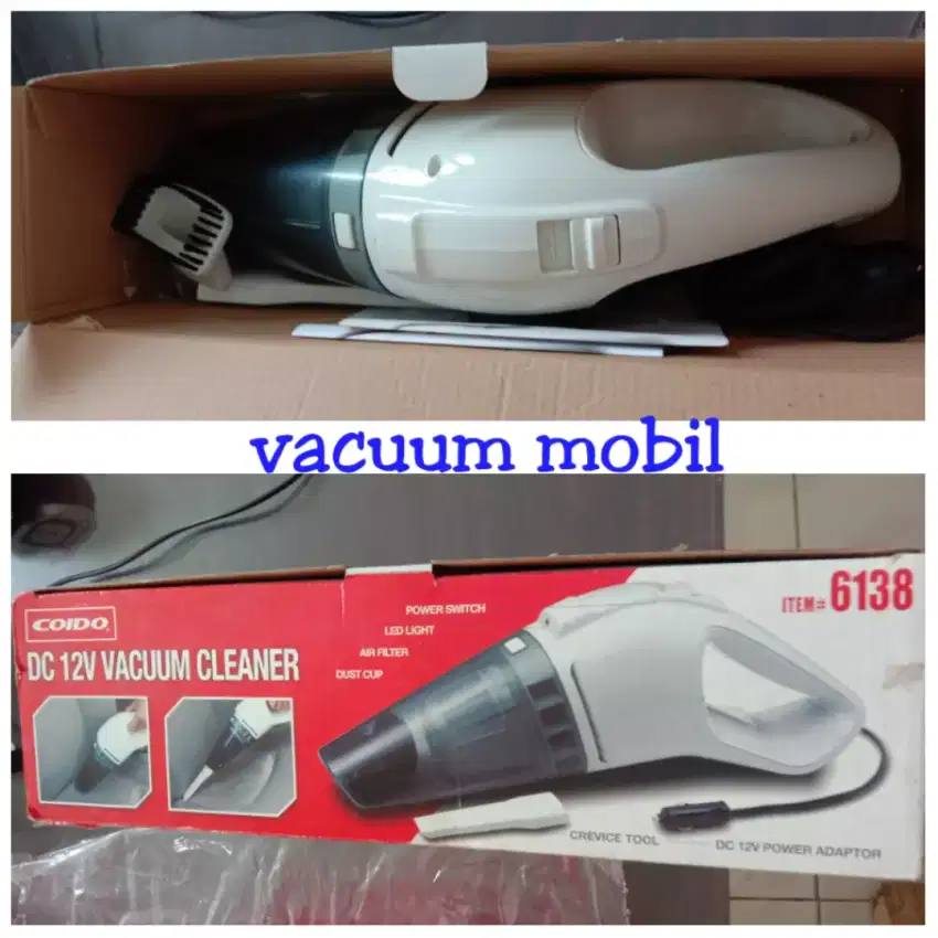 Vacuum Cleaner Mobil portable, arus DC, ukuran 35 x 12 x 8 cm