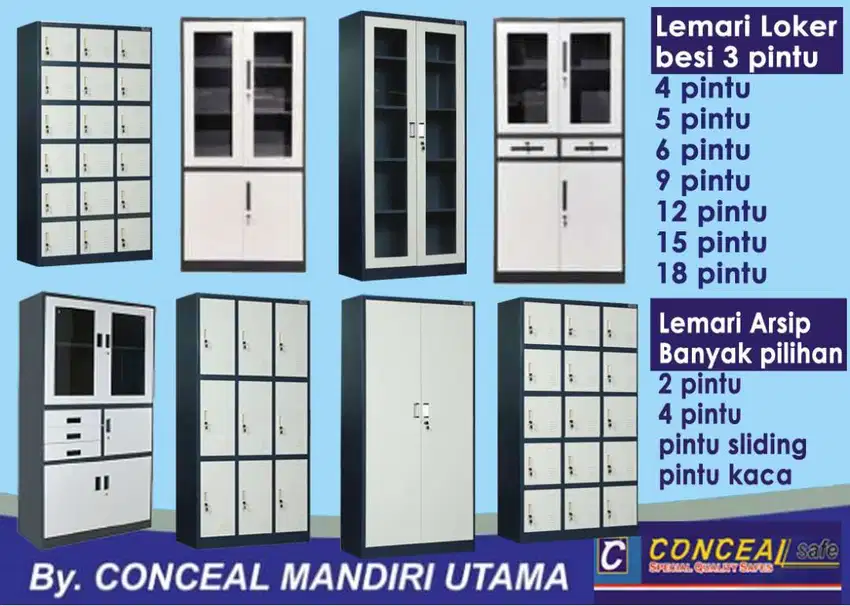 New Lemari arsip besi cabinet Loker Locker Pintu Geser laci rak susun