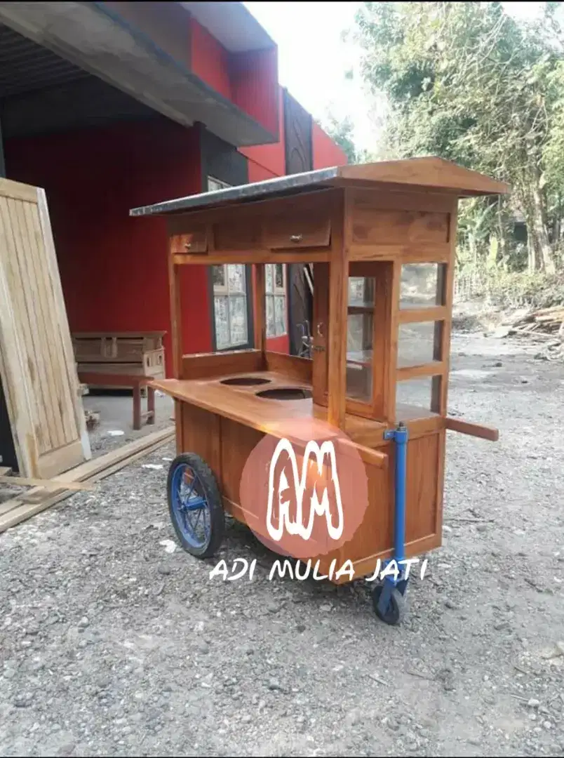 Gerobak mie ayam roda dan grobak mi mangkal