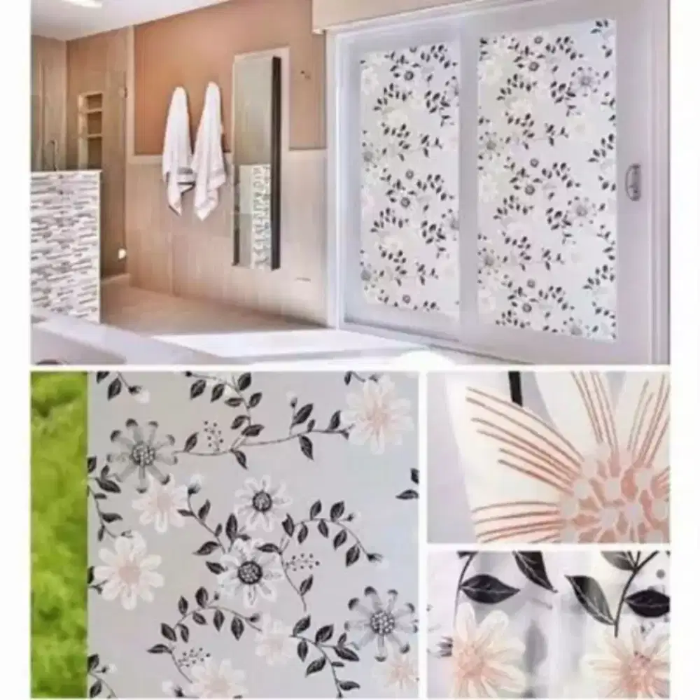 Stiker kaca sandblast motif/stiker kaca sandblast