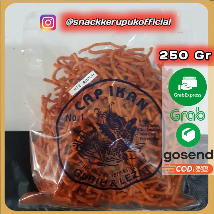 Snack Kerupuk Mie Rapuh Cap Ikan Keripik Pedas Balado