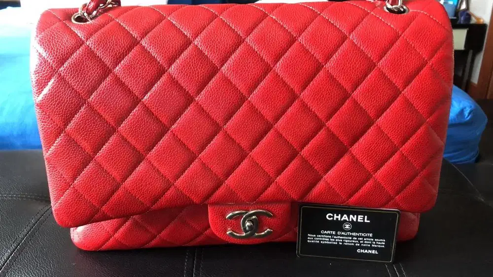 Tas chanel original caviar size max