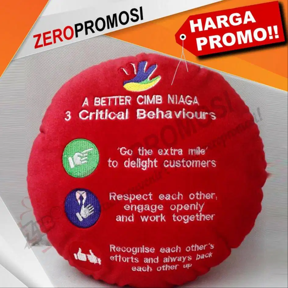 Promosi Bantal Bulat - Cetak Logo Custom