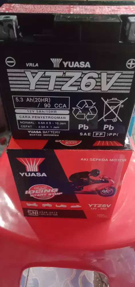 accu aki baru motor pcx nmax aerox vario satria cbr  yuasa ori ytz6v