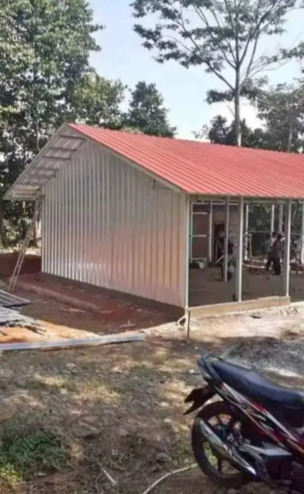 Pemasangan atap bajaringan dan galvalum terpasang